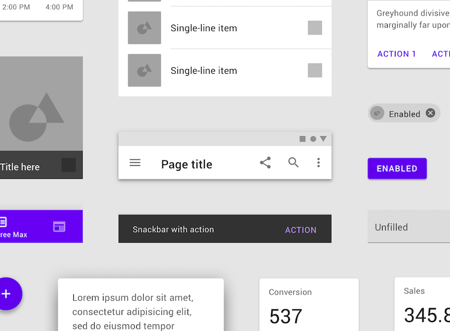 Examples Of Flat Designs From Material Design