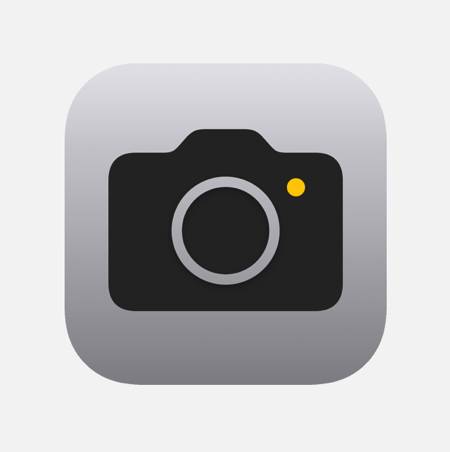 Current Apple Iphone Operating System Camera App Icon Mixing Flat Design Camera Icon With Skeuomorphic Button