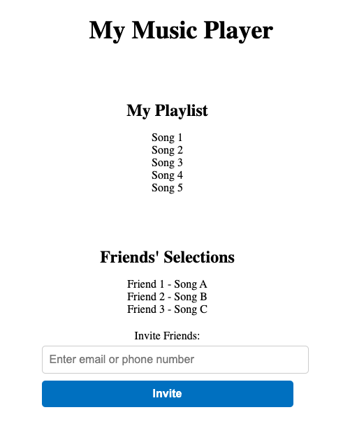 My Music Player Mockup