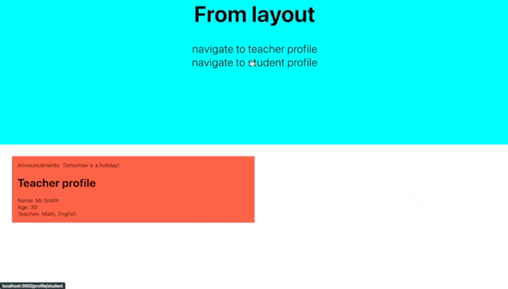 Navigate Between Routes Next js Nested Layouts