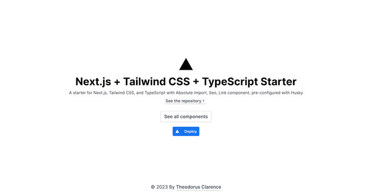 Next.js + Tailwind CSS + TypeScript Starter And Boilerplate