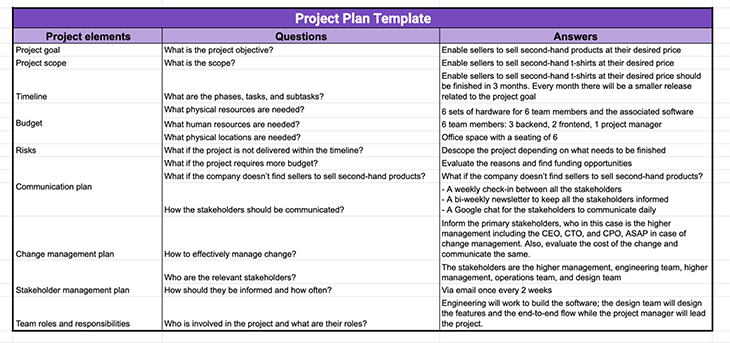 project management plan essay