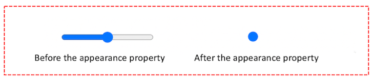 Chrome Range Input Type Before And After Appearance Property Is Set To None