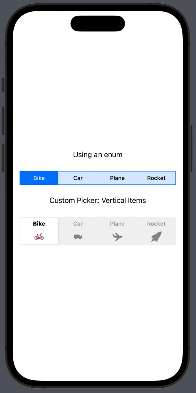 iOS Customizable Picker Selection Indicator