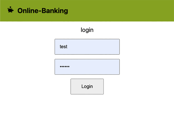 The login page