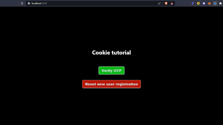 Final Product of Creating Cookies in Next.js