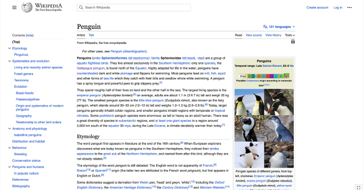 Penguin Wikipedia Page