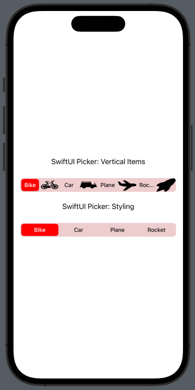 SwiftUI Updates Styling Vertical Items