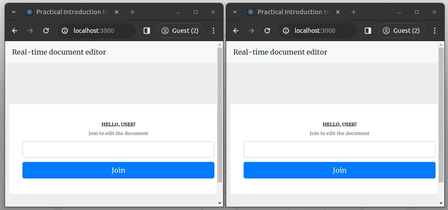 Testing The Sample App With Two Browser Windows