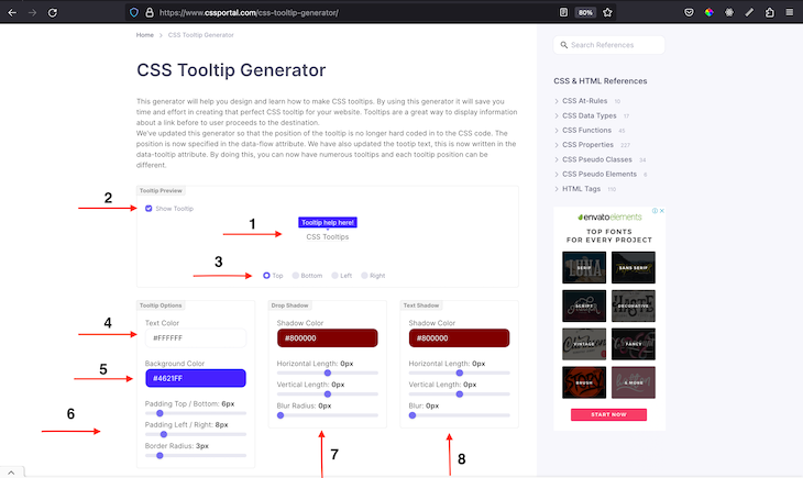 CSS Tooltip Generator