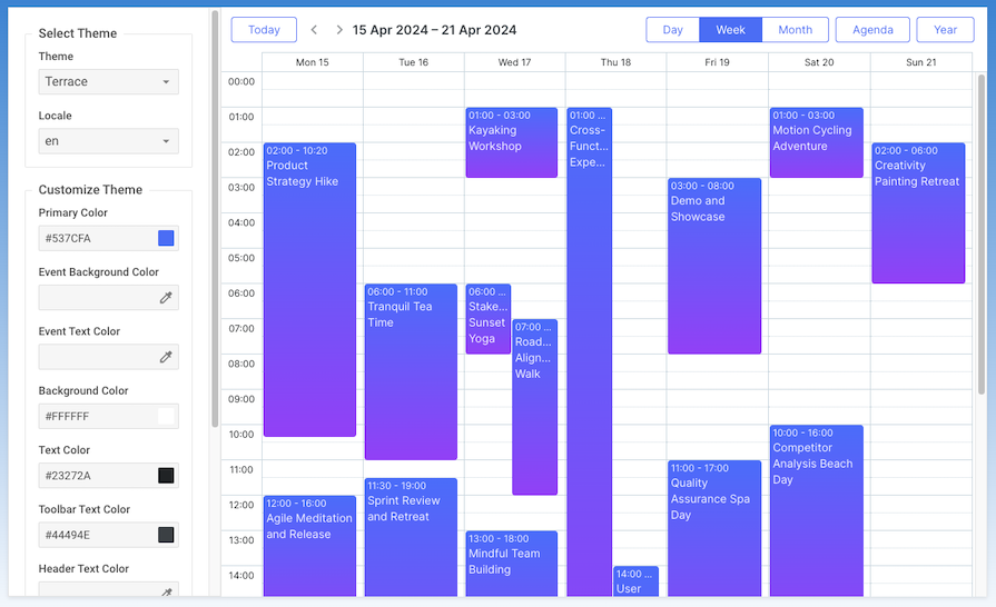 Dhtmlx Scheduler Example