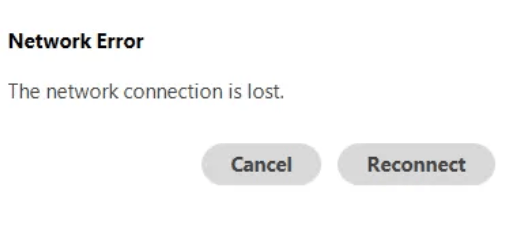 Network Error Message