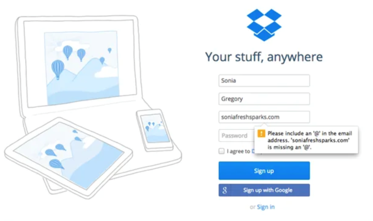 Dropbox Error Message