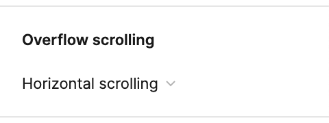 Selecting the Horizontal Scrolling Option