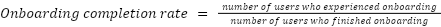 Onboarding Completion Rate Formula