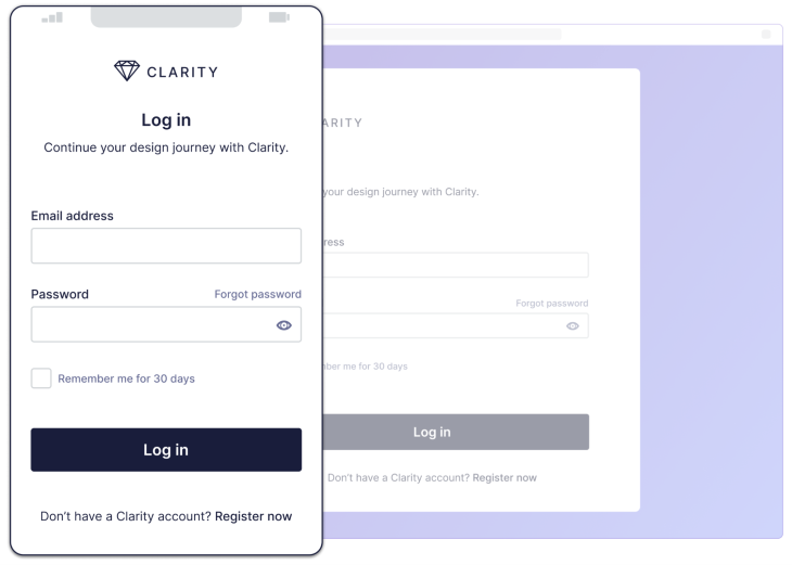 Responsive Clarity Login Screen