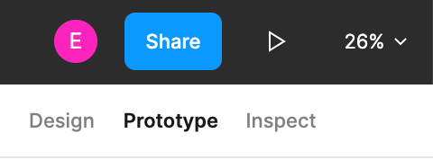 Selecting the Prototype Panel in Figma's Right Sidebar