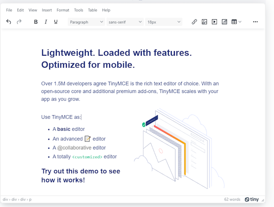 TinyMCE Text Editor