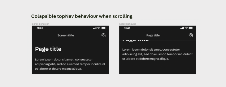 TopNav Behavior When Scrolling