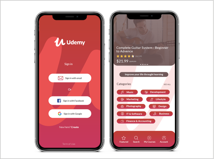 Udemy App Screenshot