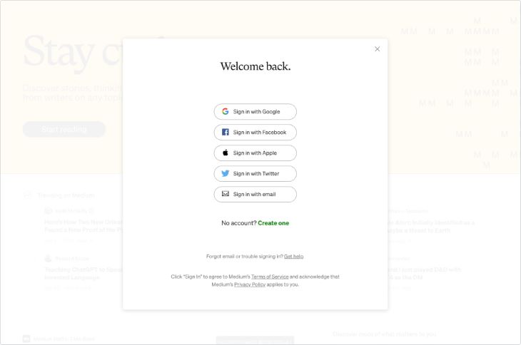 Login and Sign Up Screen