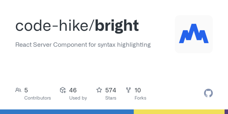 Screenshot Of Github Repo For Bright Syntax Highlighting Library