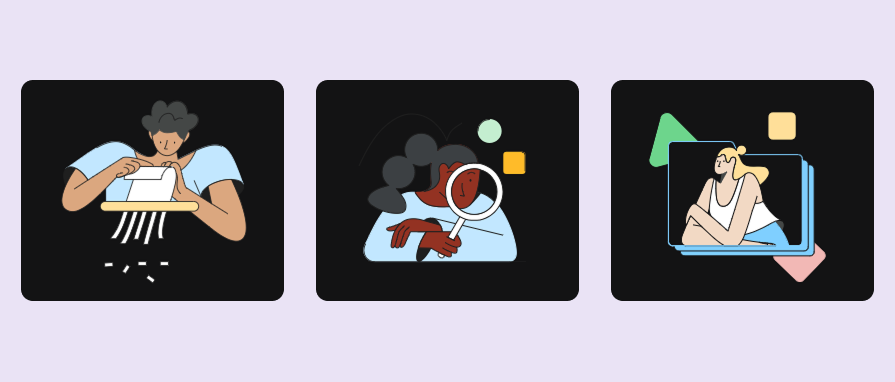Google Drive character illustrations with diverse skin inclusive design example