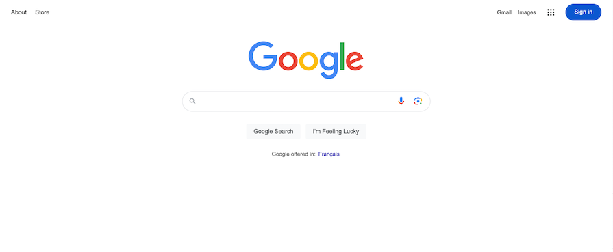 Google Search Page Example Of Minimalism In Gui Design