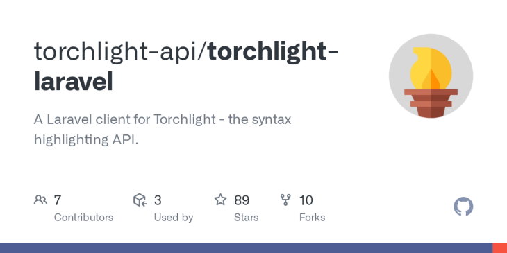 Screenshot Of Github Repo For Torchlight Http Api For Syntax Highlighting