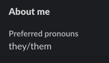 About Me Pronouns