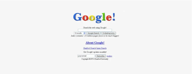 Google's Old Homepage