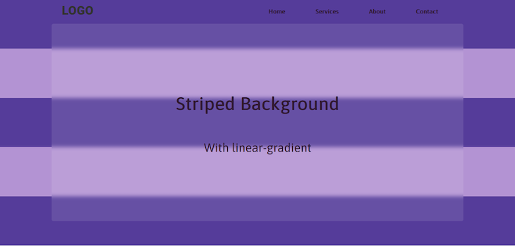 Striped Background With Alternating Light And Dark Purple Horizontal Stripes Using Css Linear Gradient
