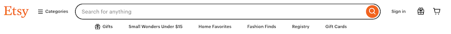 Screenshot Of Etsy Website Showing Tabbed Content Categories
