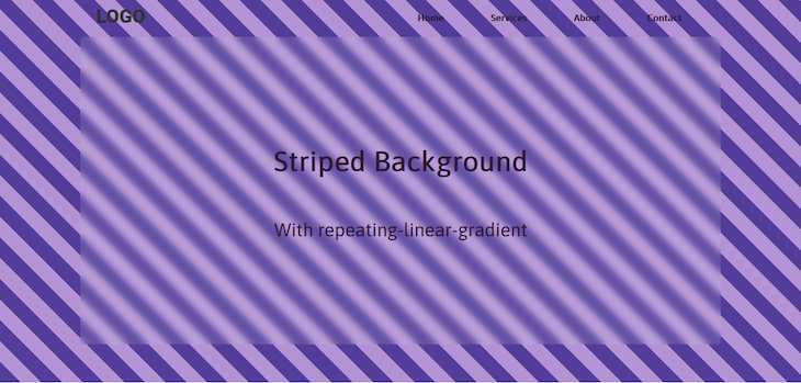Even Thinner Striped Background With Alternating Light and Dark Purple Stripes Angled At Forty Five Degrees With Css Repeating Linear Gradient