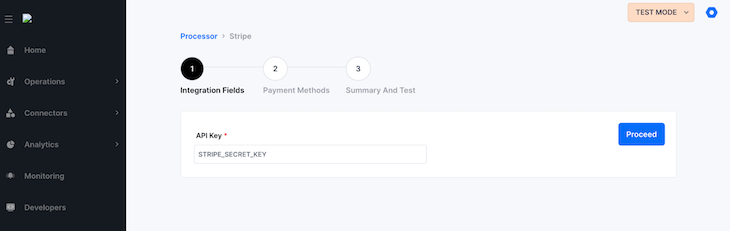 Hyperswitch Step To Add Integration Fields Info To Connect Stripe Processor