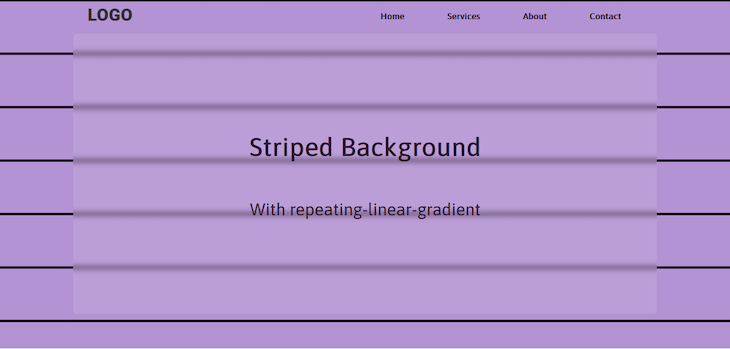 Horizontally Striped Background With Alternating Thicker Light Purple Stripes And Thinner Dark Purple Stripes For Pinstripe Effect Using Css Repeating Linear Gradient