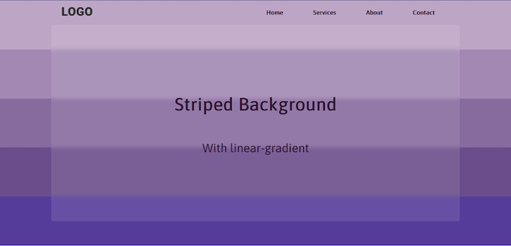 Purple Striped Gradient Pattern Moving From Light Stripes At Top To Dark Stripes At Bottom Using Css Linear Gradient