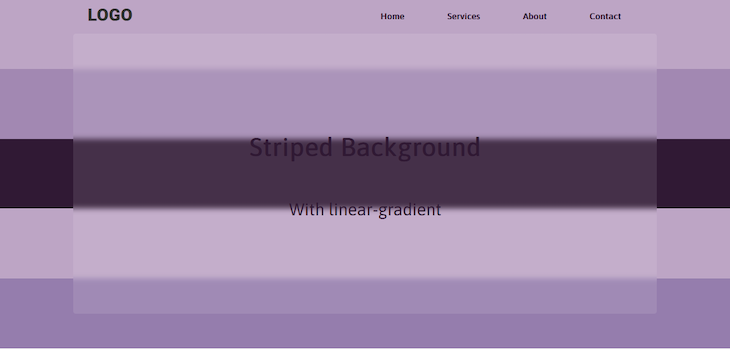 Purple Striped Background With Non Progressive Mix Of Light And Dark Stripes Using Css Linear Gradient