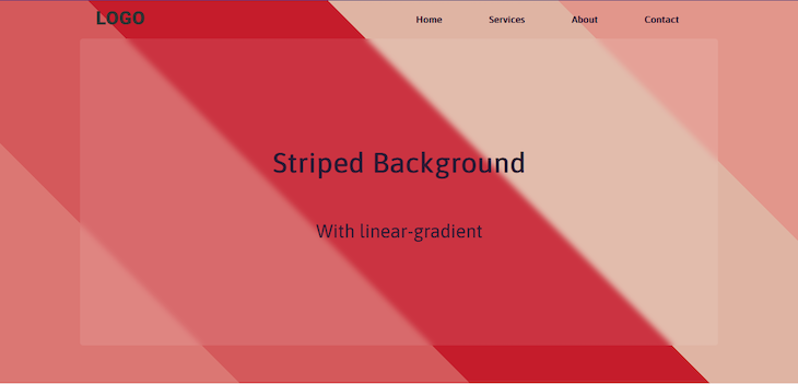 Mix Of Red And Pink Stripes In Background Angled At Forty Five Degrees Using Css Linear Gradient