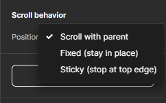 Fixed, Sticky, and Scroll with Parent Options in Figma