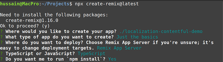 Select the default settings in the Remix setup
