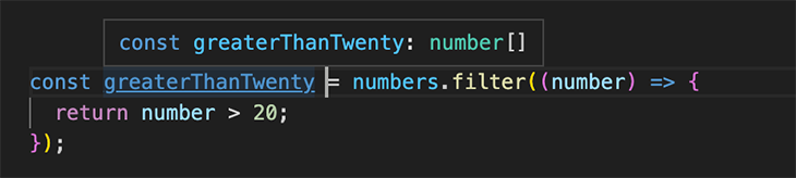 TypeScript infers the variable as a number