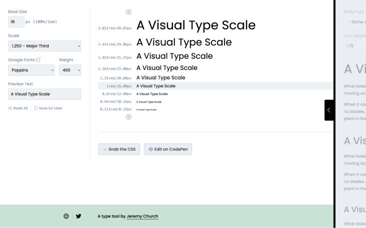 Typography Size Examples