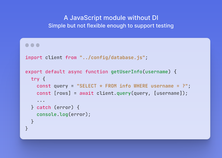 A JavaScript Module Without Dependency Injection