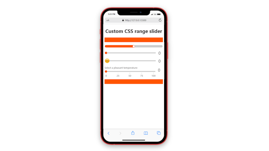 CSS Range Slider In A Mobile View