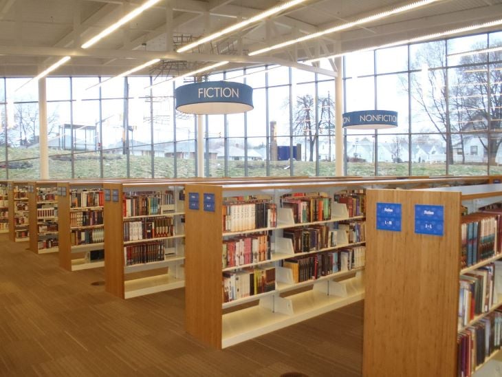 Organized Library Shelves
