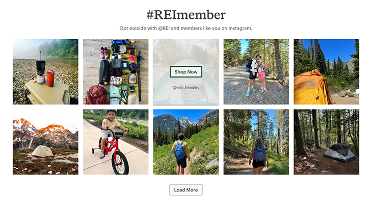 REI Website Call To Action Example