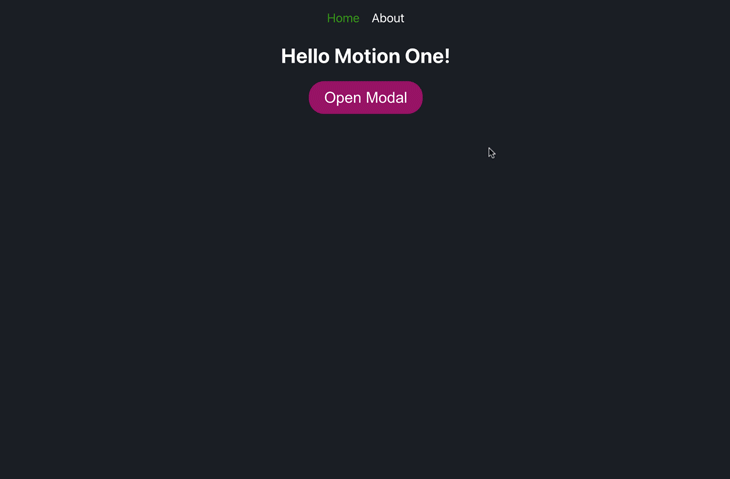 The final view of our SolidJS + Motion app