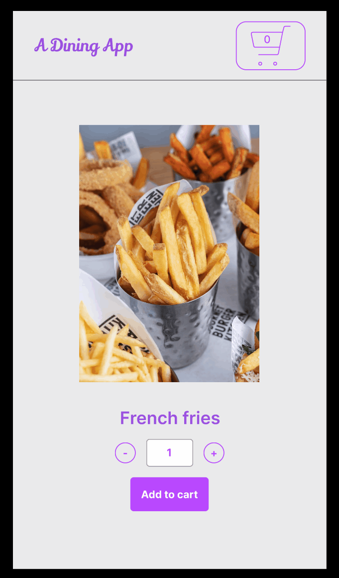 Add Fries to Cart App