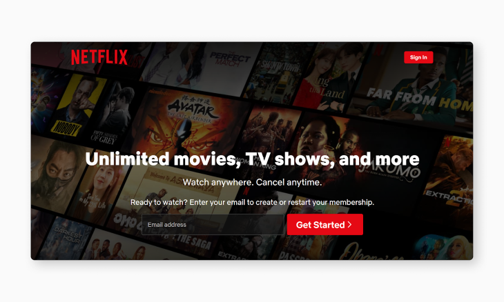 Netflix Sign-up Page